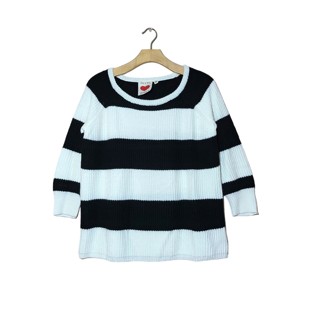 Derek Heart Black & White Stripe Knit Sweater